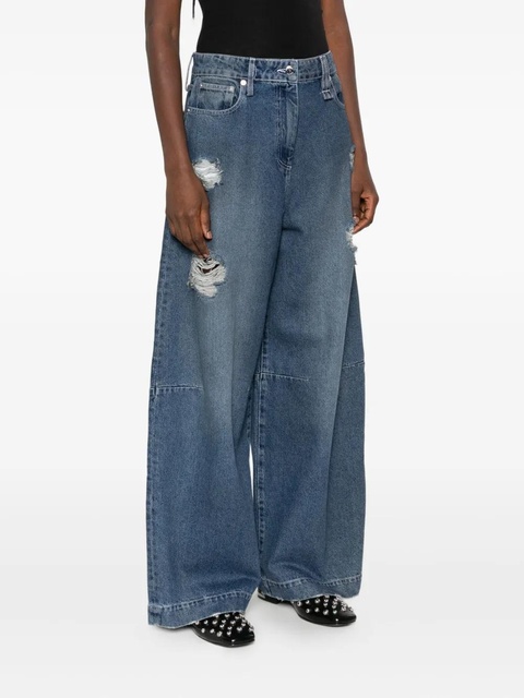 Simone Rocha distressed frayed jeans - Blue - zdjęcie produktu nr 2