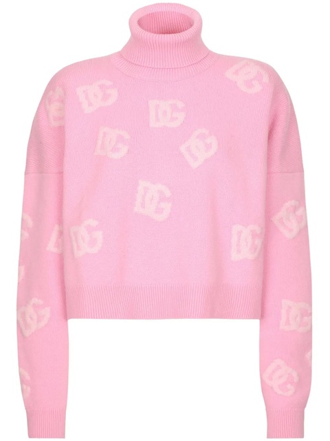 Dolce & Gabbana DG-logo cropped cashmere jumper - Pink - zdjęcie produktu nr 1