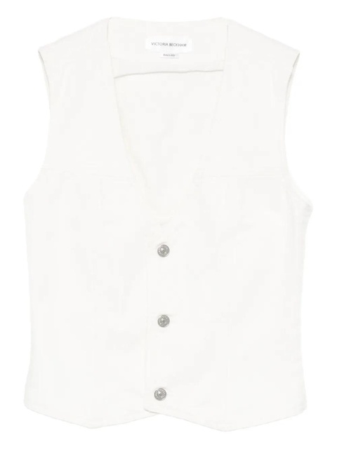 Victoria Beckham button-fastening sleeveless vest - White - zdjęcie produktu nr 1