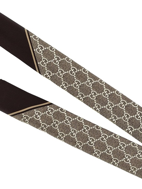 Gucci GG monogram silk ribbon scarf - Brown - zdjęcie produktu nr 2