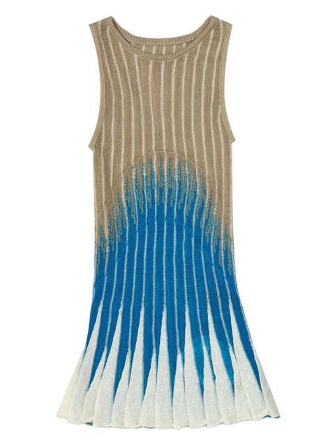 Isa Boulder pleated ribbed top - Blue - zdjęcie produktu nr 1