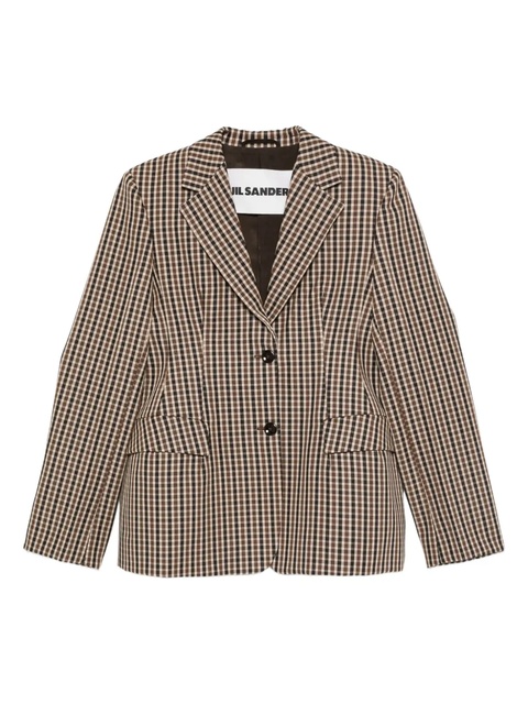 Jil Sander checked-pattern blazer - Brown - zdjęcie produktu nr 1
