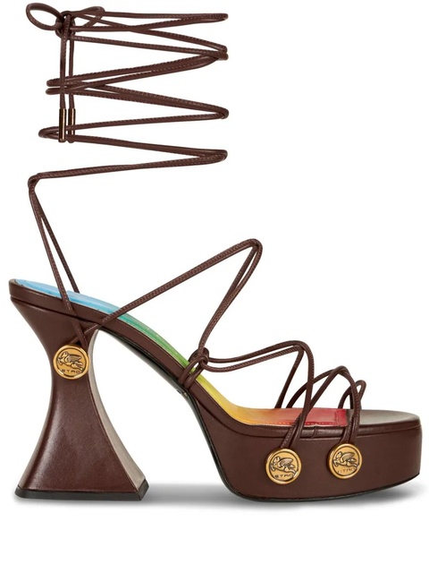 ETRO tie-fastening platform sandals - Brown - zdjęcie produktu nr 1