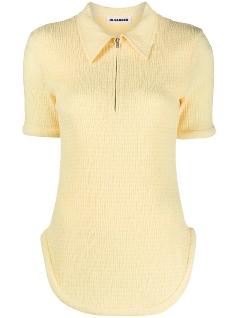 Jil Sander half-zip gaufre polo shirt - Yellow - zdjęcie produktu nr 1