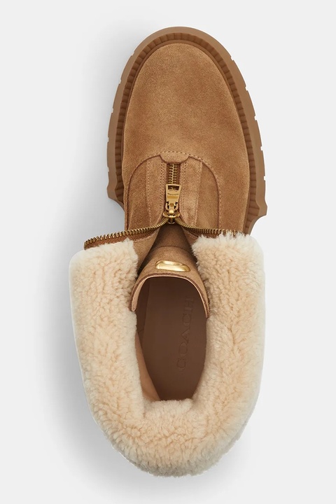 Coach botki Leah Platform damskie kolor brązowy na słupku lekko ocieplone CCH85 - zdjęcie produktu nr 2