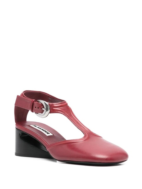 Jil Sander 50mm leather pumps - Red - zdjęcie produktu nr 2