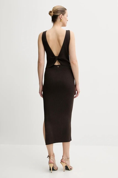 Guess sukienka JIULIA kolor brązowy maxi dopasowana W5GK47 Z3L10 - zdjęcie produktu nr 2