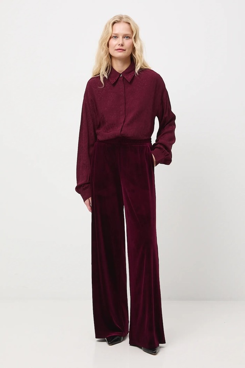 Medicine koszula damska kolor bordowy regular z kołnierzykiem klasycznym - zdjęcie produktu nr 1