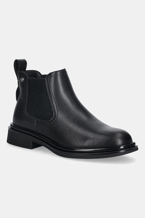 GOE sztyblety skórzane damskie kolor czarny na płaskim obcasie SS2N4104 BLACK - zdjęcie produktu nr 1
