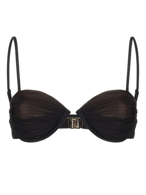 Self-Portrait mesh underwired bikini top - Brown - zdjęcie produktu nr 1