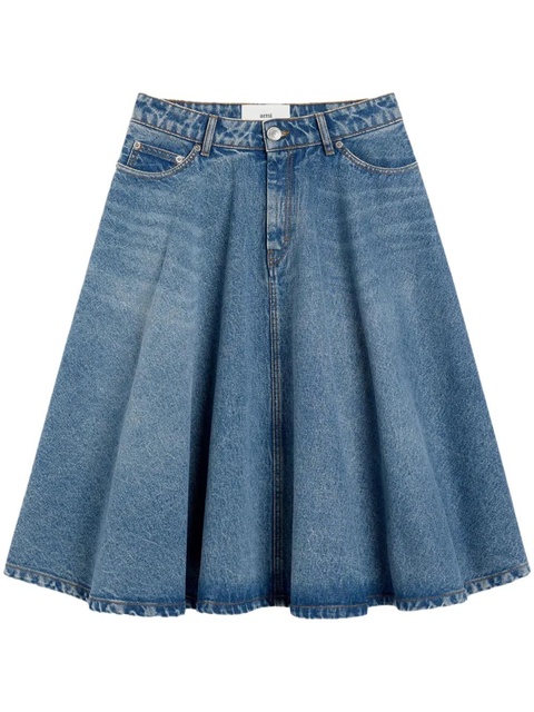 AMI Paris godet-detail midi skirt - Blue - zdjęcie produktu nr 1