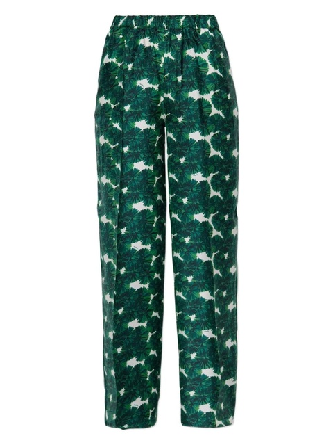 Max Mara leaf-print trousers - Green - zdjęcie produktu nr 1
