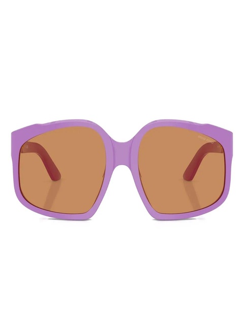 Miu Miu Eyewear geometric-frame sunglasses - Purple - zdjęcie produktu nr 1