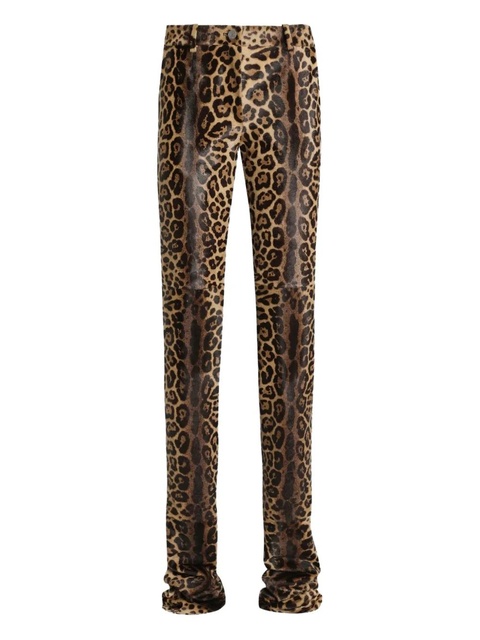 Dolce & Gabbana leopard-print trousers - Brown - zdjęcie produktu nr 1