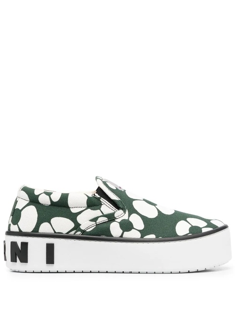 Marni floral-print sneakers - Green - zdjęcie produktu nr 1
