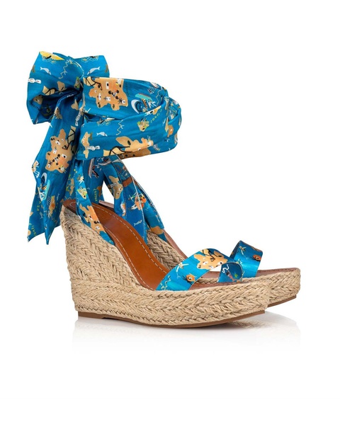 CHRISTIAN LOUBOUTIN - Niebieskie sandały na koturnie Monica Du Desert - EDYCJA LIMITOWANA - zdjęcie produktu nr 2