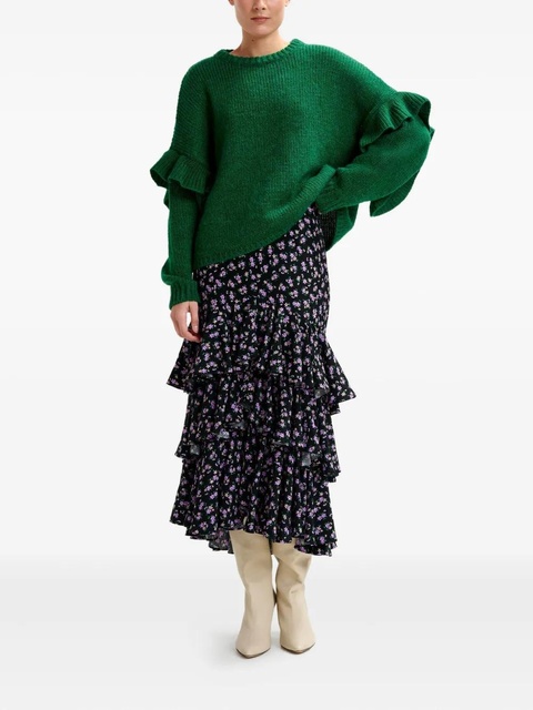 Essentiel Antwerp Ijune ruffle-detail sweater - Green - zdjęcie produktu nr 2
