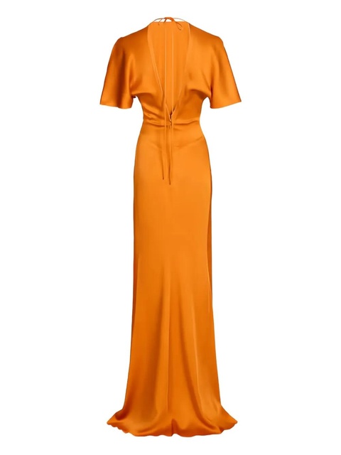 Victoria Beckham ruched maxi dress - Orange - zdjęcie produktu nr 2