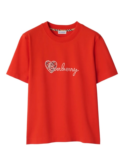 Burberry Heart-logo cotton T-shirt - Red - zdjęcie produktu nr 1