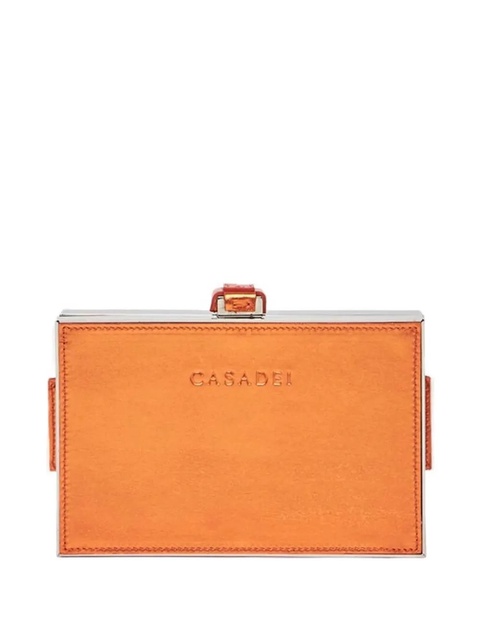 Casadei logo-patch clutch bag - Orange - zdjęcie produktu nr 1