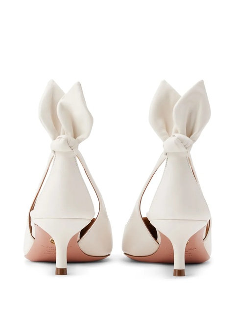 Aquazzura Bow Tie 50mm leather pumps - White - zdjęcie produktu nr 2