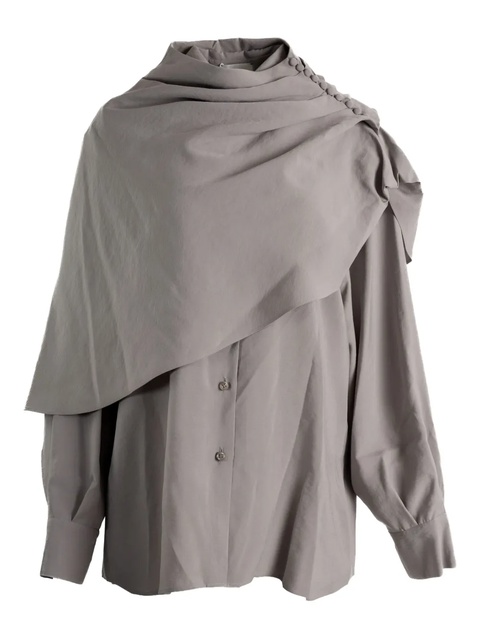 Magda Butrym draped-collar shirt - Grey - zdjęcie produktu nr 1