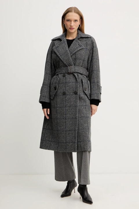 Weekend Max Mara płaszcz z dodatkiem wełny SESTRI kolor szary 2525016122600 - zdjęcie produktu nr 1