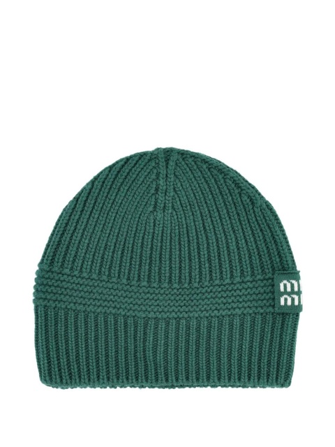 Miu Miu ribbed logo hat - Green - zdjęcie produktu nr 2
