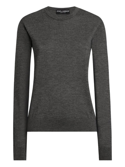 Dolce & Gabbana logo-embroidered sweater - Grey - zdjęcie produktu nr 1