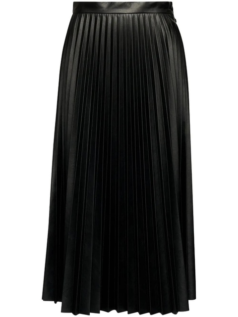 MM6 Maison Margiela pleated faux-leather midi skirt - Black - zdjęcie produktu nr 1