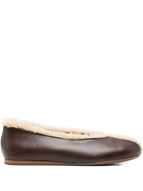 Ancient Greek Sandals Aeropi shearling-trim ballet flats - Brown - zdjęcie produktu nr 1