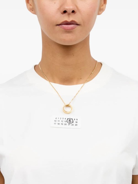 MM6 Maison Margiela logo ring pendant necklace - Gold - zdjęcie produktu nr 1