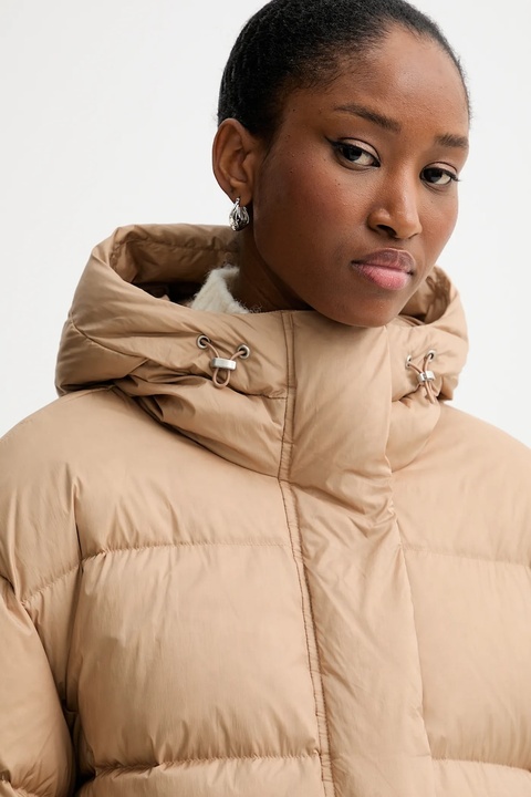 Calvin Klein kurtka puchowa kolor beżowy zimowa oversize LV044D525G - zdjęcie produktu nr 2