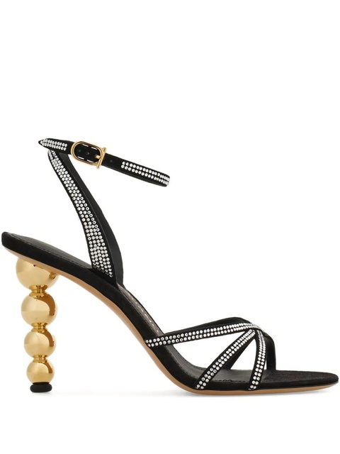 Ferragamo 90mm crystal bauble-heel sandals - Black - zdjęcie produktu nr 1