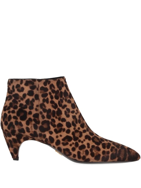 Prada pointed-leopard calf-hair ankle boots - Brown - zdjęcie produktu nr 1