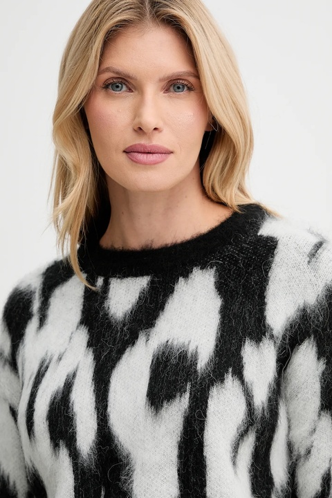 Calvin Klein sweter z dodatkiem wełny damski kolor czarny LV044D343G - zdjęcie produktu nr 2