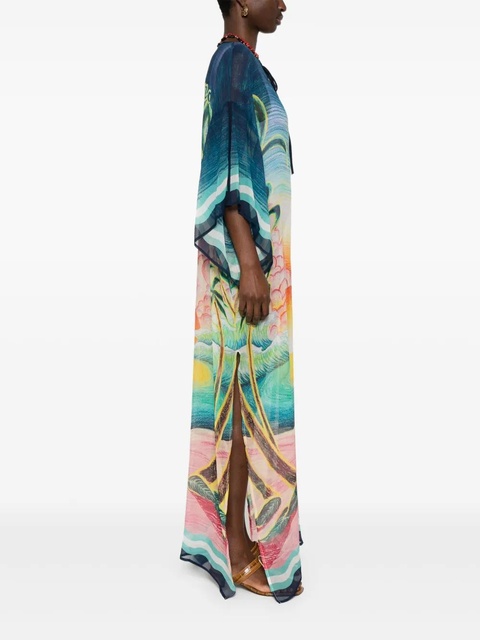 Casablanca silk chiffon maxi dress - Blue - zdjęcie produktu nr 1