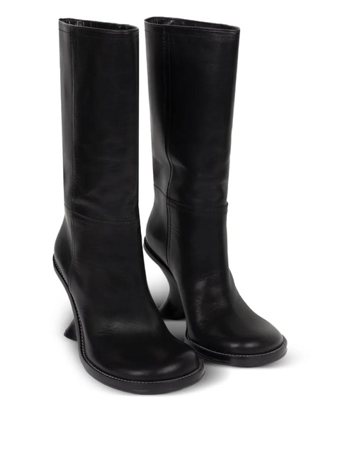DRIES VAN NOTEN 90mm leather wedge boots - Black - zdjęcie produktu nr 2