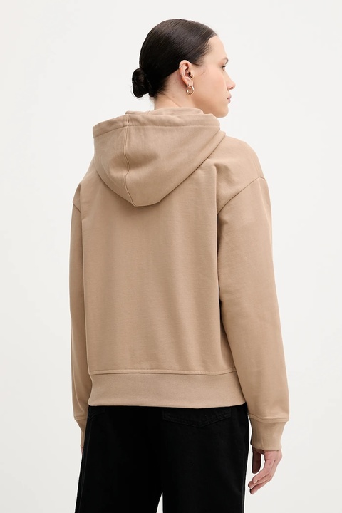 Calvin Klein Jeans bluza damska kolor brązowy z kapturem gładka LV047B237G - zdjęcie produktu nr 2