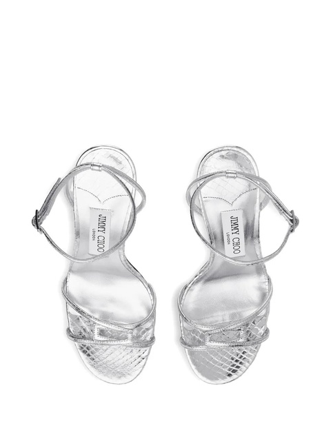 Jimmy Choo 100mm Leo ankle-strap open-toe sandals - Silver - zdjęcie produktu nr 2