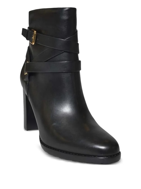Lauren Ralph Lauren 83mm buckle-strap leather boots - Black - zdjęcie produktu nr 2