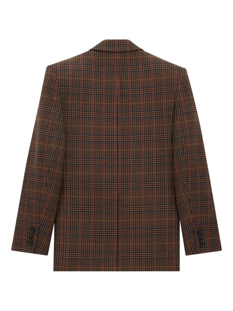 Saint Laurent checked single-breasted wool blazer - Brown - zdjęcie produktu nr 2