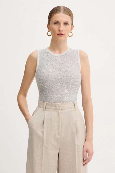 Marella kamizelka z dodatkiem wełny damski kolor szary 2523366382200 - zdjęcie produktu nr 2