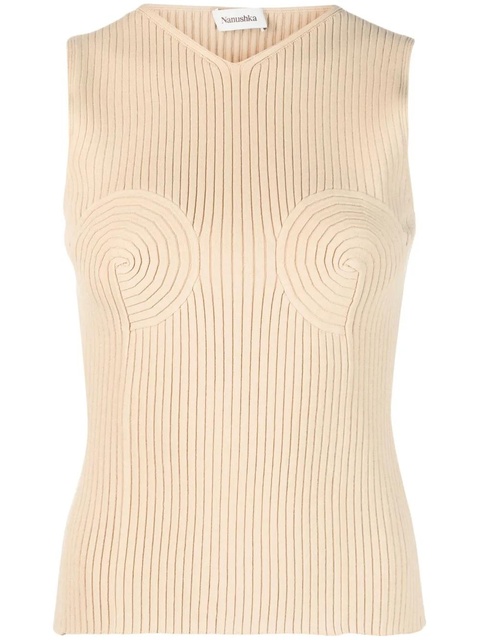 Nanushka shaped-bustier knitted top - Brown - zdjęcie produktu nr 1