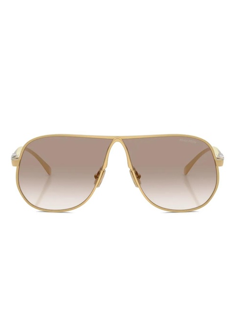 Miu Miu Eyewear geometric sunglasses - Gold - zdjęcie produktu nr 1