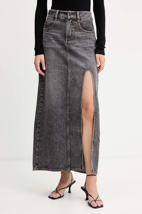 Miss Sixty spódnica jeansowa kolor szary maxi rozkloszowana 6S3KJ40600 - zdjęcie produktu nr 1