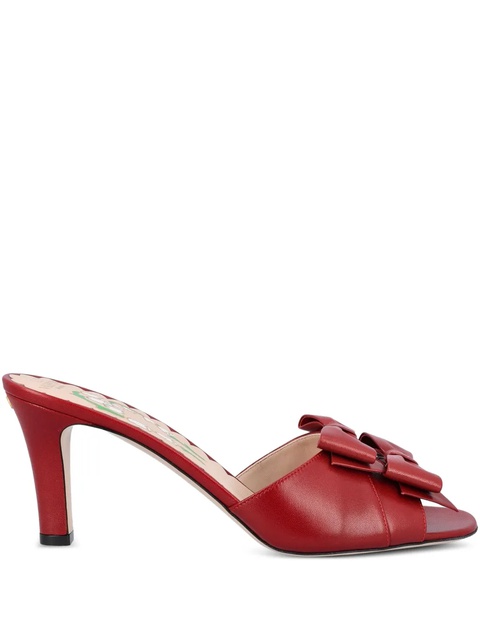 Valentino Garavani 70mm double-bow leather sandals - Red - zdjęcie produktu nr 1