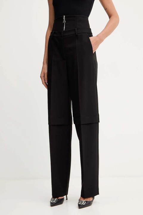 Patrizia Pepe spodnie damskie kolor czarny proste high waist 2P1706 A498 - zdjęcie produktu nr 2