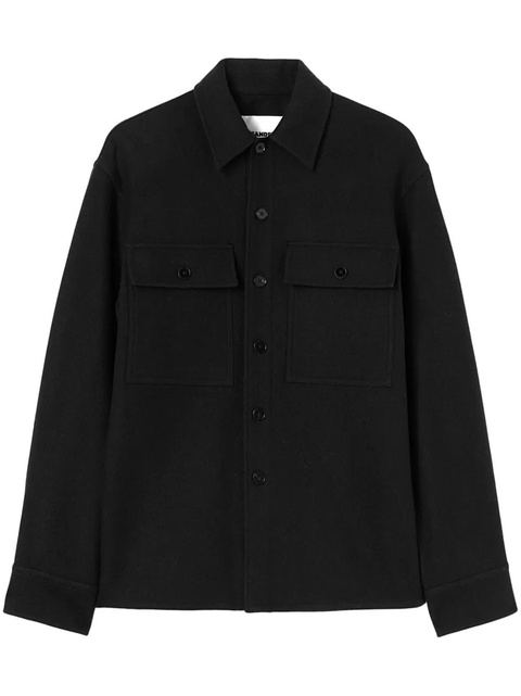 Jil Sander long-sleeve wool flannel overshirt - Black - zdjęcie produktu nr 1