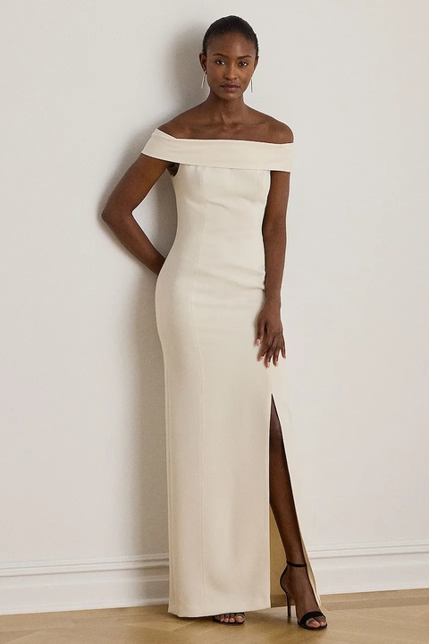 Lauren Ralph Lauren sukienka kolor beżowy maxi dopasowana 253982109 - zdjęcie produktu nr 1